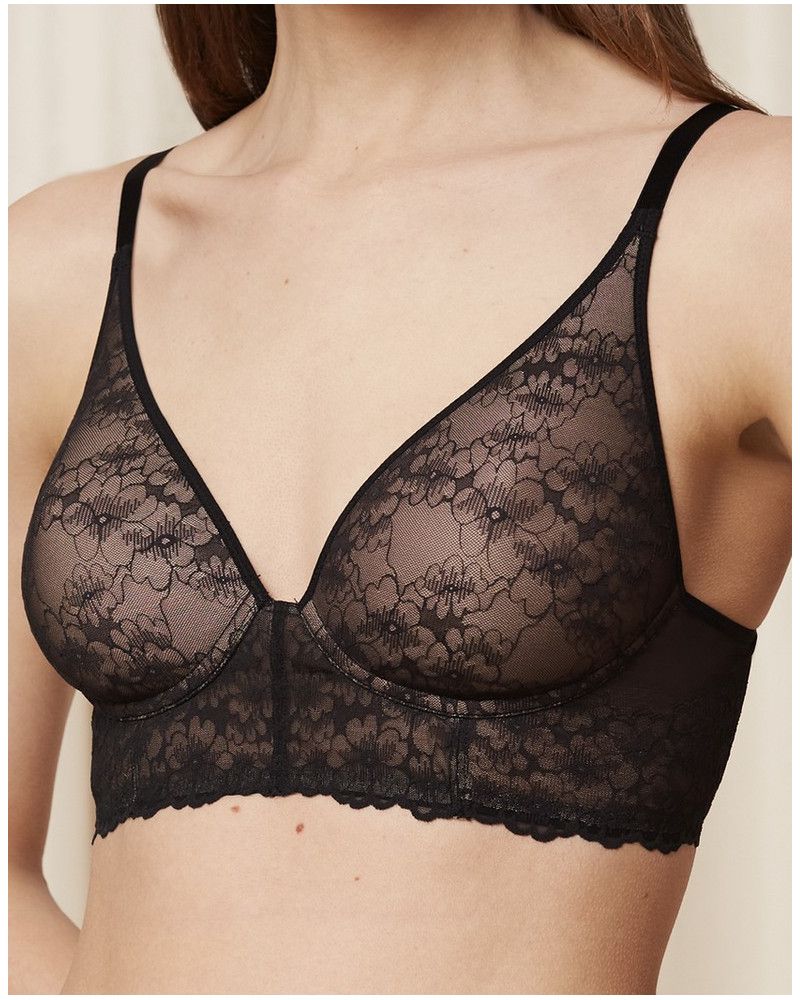 Wireless padded plunge bra Triumph Bright Spotlight (Black)