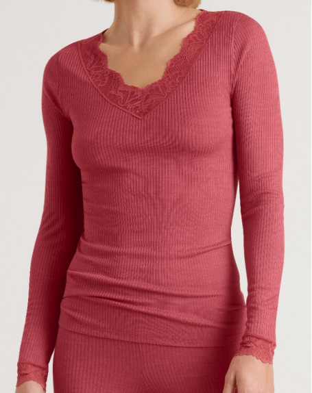Long-sleeved top Calida Wool & Silk Silky Wool Joy (Pomegranate)