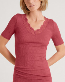 Short-sleeved top Calida Wool & Silk Silky Wool Joy (Pomegranate)