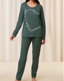 Pajama set 100% organic cotton Nuit Triumph (Smoky Green)