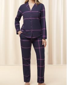 Buttoned pajamas 100% organic cotton Triumph Nuit (Blue Dark)