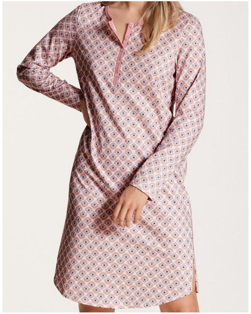 Camisone mangas largas Calida Lovely Night 100% algodón (Rose Bud)