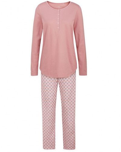 Pyjama long boutonné Calida Lovely Night 100% coton (Rose Bud)