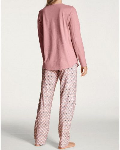 Pyjama long boutonné Calida Lovely Night 100% coton (Rose Bud)