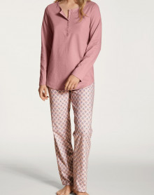 Pyjama long boutonné Calida Lovely Night 100% coton (Rose Bud)