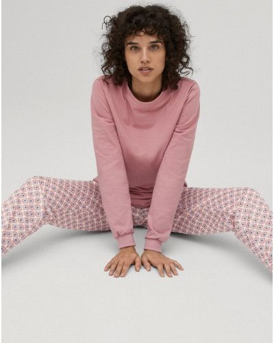 Long pyjamas Calida Lovely Night 100% cotton (Rose Bud)