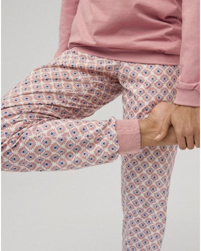 Pijama largo Calida Lovely Night 100% algodon (Rose Bud)