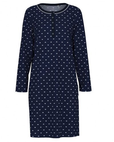 Camisone mangas largas Calida Night Lovers 100% algodón interlock (Dark Lapis Blue)