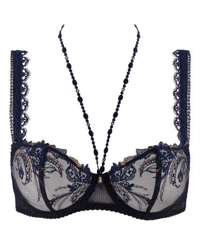 Underwired demi bra Aubade Amour Précieux (Cosmic blue)