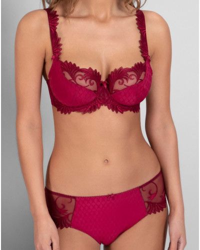 Underwired microfibre low-necked bra Empreinte Thalia (Sangria)