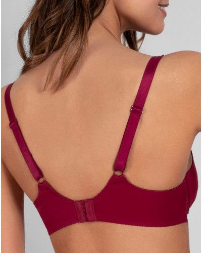 Underwired microfibre low-necked bra Empreinte Thalia (Sangria)