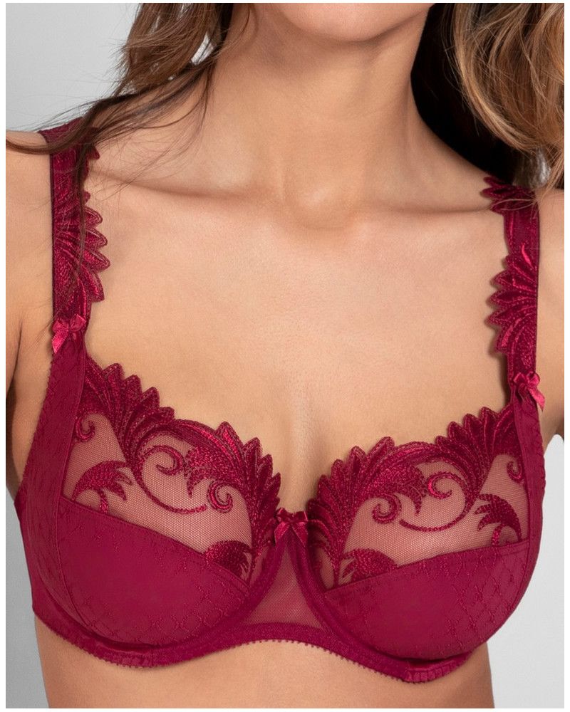 Underwired microfibre full cup bra Empreinte Thalia (Sangria)