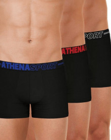 Lot de 3 Boxers Ecopack Sport Athena (Noir)