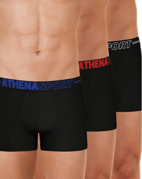 Paquete de 3 boxers Ecopack Sport Athena (Negro)