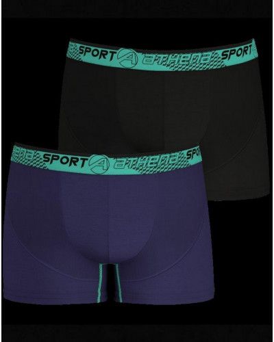 Paquete de 2 Boxers Athena Running (Noir - Marine)