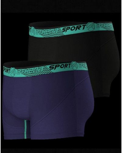 Pack of 2 Athena Running Boxers (Noir - Marine)