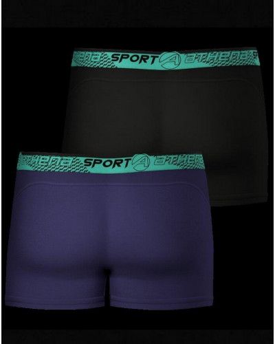 Paquete de 2 Boxers Athena Running (Noir - Marine)