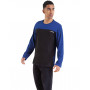 Pyjama long 100% coton Athena Ecopack Construction (Bleu Chronos/Noir)