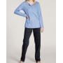 Pyjama long boutonné Calida Night Lovers 100% coton (Dark Lapis Blue)