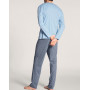 Long button-down pyjama Calida Relax Choice 100% cotton (Placid Blue)