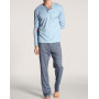 Pyjama long boutonné Calida Relax Choice 100% coton (Placid Blue)