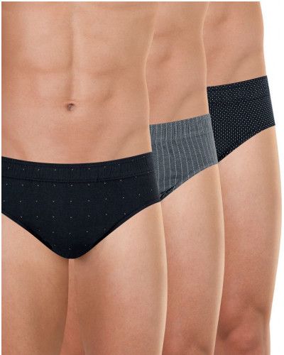 Juego de 3 calzoncillo cintura baja Eminence Motifs 100% algodón (Lune/ Rayure/ Pois)