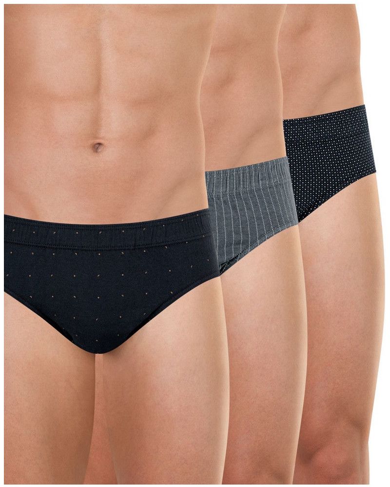 Juego de 3 calzoncillo cintura baja Eminence Motifs 100% algodón (Lune/ Rayure/ Pois)