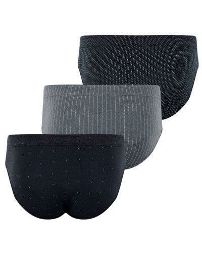 Juego de 3 calzoncillo cintura baja Eminence Motifs 100% algodón (Lune/ Rayure/ Pois)