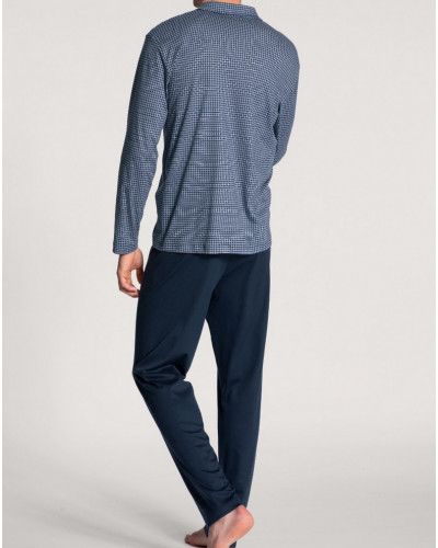 Pyjama long Calida Relax Choice 100% coton interlock (Indigo Mood)
