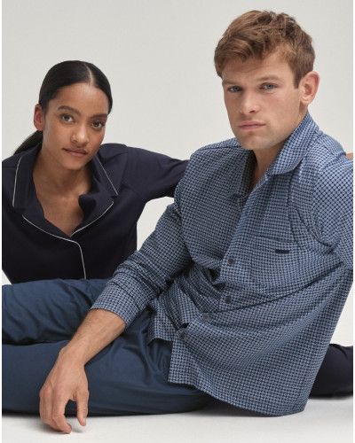 Pijama largo Calida Relax Choice 100% algodon interlock (Indigo Mood)