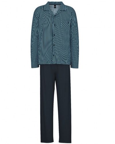 Pijama largo rayé Calida Relax Imprint 100% algodon (Dark Sapphire)