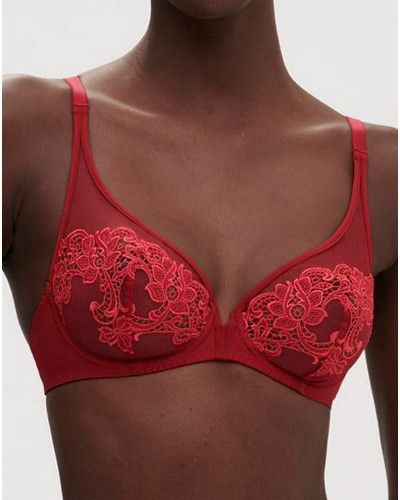 Soutien-gorge armatures décolleté plongeant Simone Pérèle Saga (Lipstick)