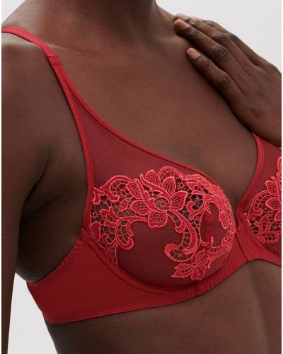 Soutien-gorge armatures décolleté plongeant Simone Pérèle Saga (Lipstick)