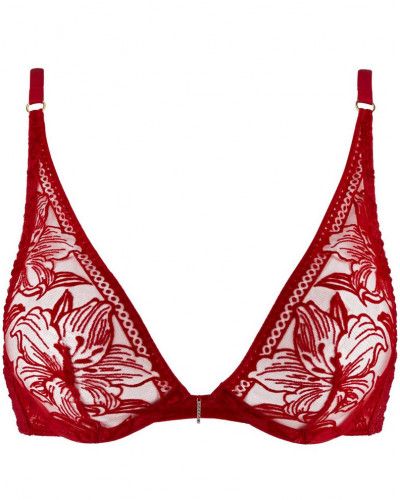 Ultra plunge triangle bra Aubade Coeurs à Corps (Rouge rebelle)