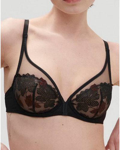 Soutien-gorge armatures plunge Simone Pérèle Dahlia (Noir Copper)