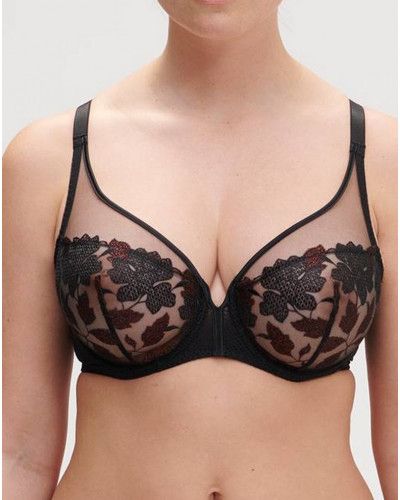 Sujetador con aros Plunge Simone Pérèle Dahlia (Noir Copper)