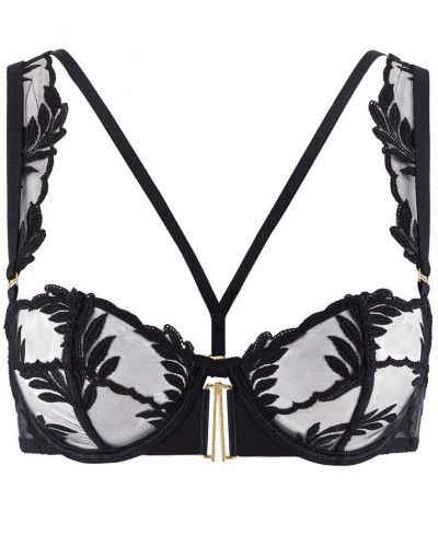 Underwired demi bra Aubade Queen of Shadow (Noir absolu)