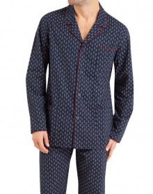 Long open pyjamas Eminence Chaine & Trame 100% cotton (Imprimé Feuilles)