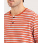 Warm pyjamas with button-down collar Eminence (Rayures Orange)