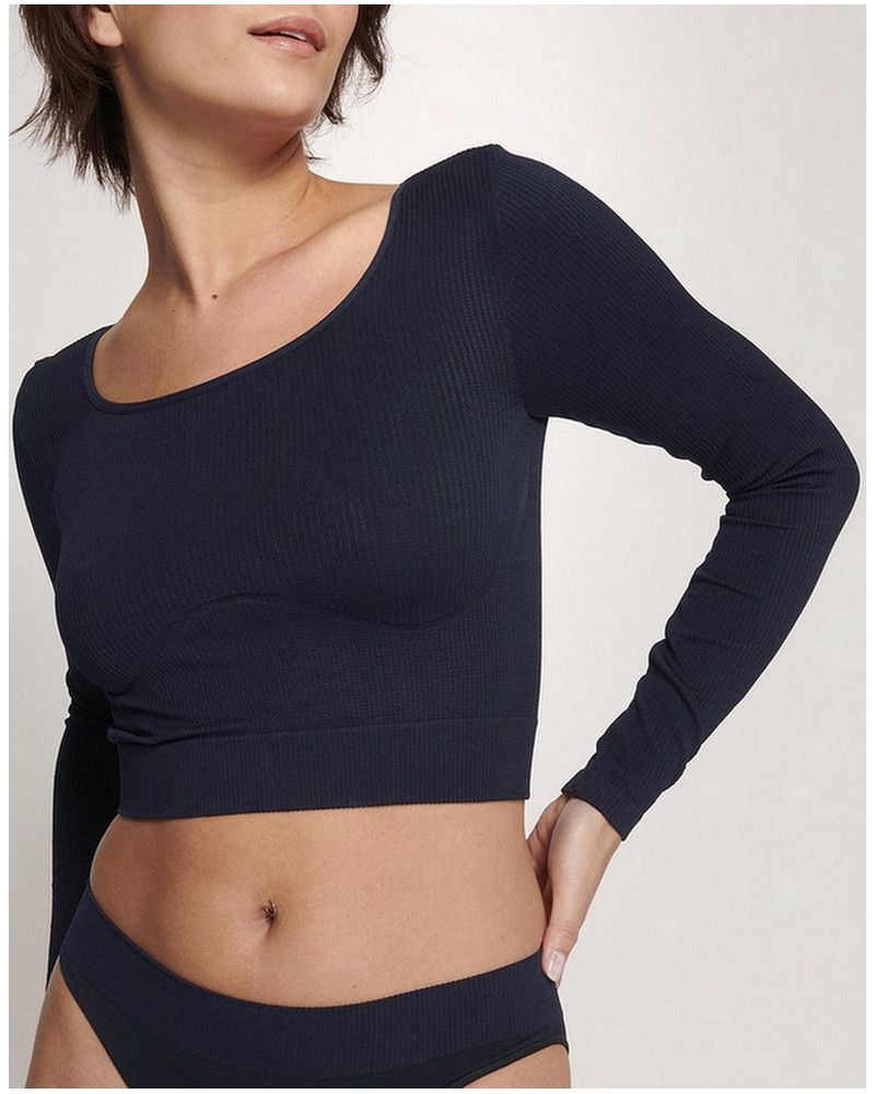 Crop Top long sleeves Sloggi Ever Infused (Marine)