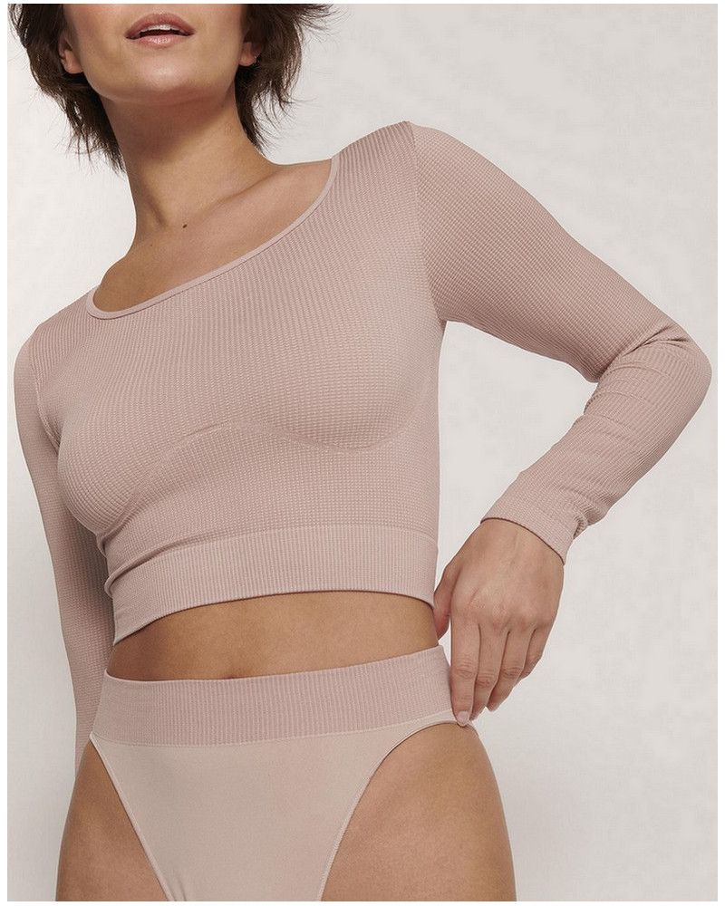 Crop Top long sleeves Sloggi Ever Infused (Foggy Mauve)
