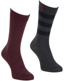 Set of 2 pairs of half-high socks Eminence (Gris/Bordeaux)