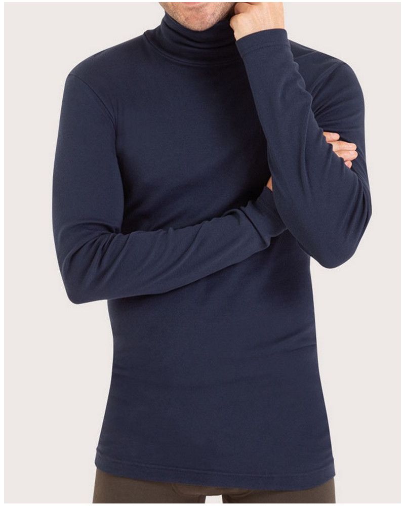 Camiseta de cuello alto Eminence 100% algodón (Marine)