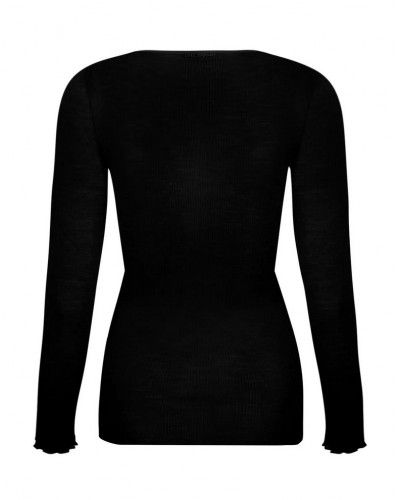 Tee-shirt manches longues laine et soie Lise Charmel Plaisir Caresse (Noir)