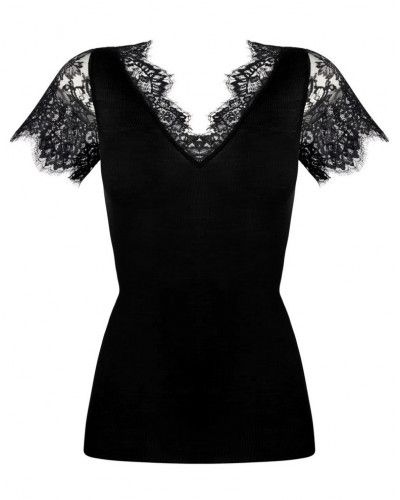 Camiseta mangas cortas lana y seda Lise Charmel Plaisir Caresse (Negro)