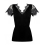 Short sleeves tee-shirt wool and silk Lise Charmel Plaisir Caresse (Black)