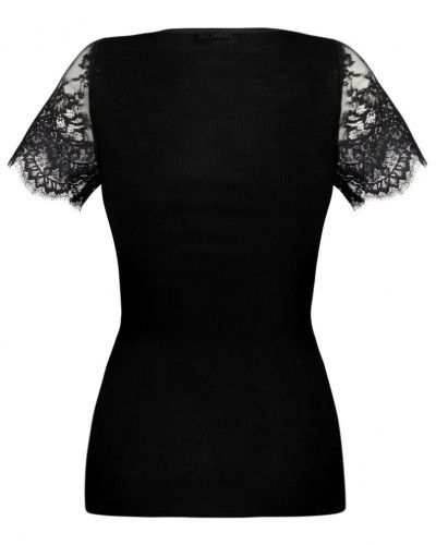 Camiseta mangas cortas lana y seda Lise Charmel Plaisir Caresse (Negro)