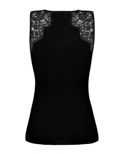 Sleeveless tee-shirt wool and silk Lise Charmel Plaisir Caresse (Black)