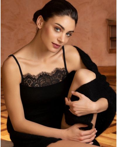 Caraco laine et soie Lise Charmel Plaisir Caresse (Noir)