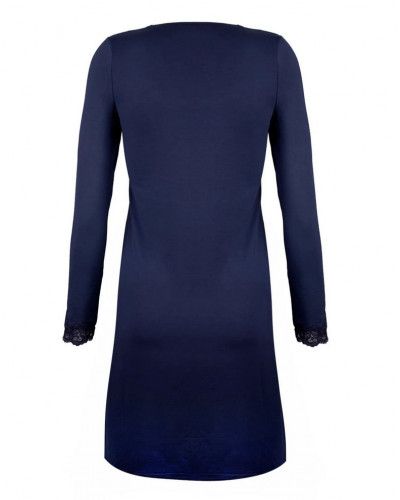 Nightdress long sleeves V-neck Antigel Simply Perfect (Bleu Purple)